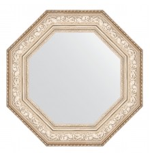 Зеркало настенное Octagon EVOFORM в багетной раме виньетка серебро, 65х65 см, BY 7386