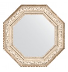Зеркало настенное Octagon EVOFORM в багетной раме виньетка серебро, 65х65 см, BY 7386