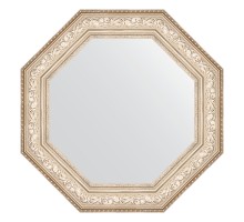 Зеркало настенное Octagon EVOFORM в багетной раме виньетка серебро, 75х75 см, BY 7387