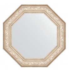 Зеркало настенное Octagon EVOFORM в багетной раме виньетка серебро, 75х75 см, BY 7387