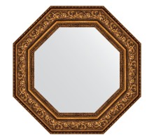 Зеркало настенное Octagon EVOFORM в багетной раме виньетка состаренная бронза, 65х65 см, BY 7388