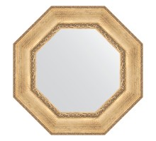 Зеркало настенное Octagon EVOFORM в багетной раме состаренное серебро с орнаментом, 67х67 см, BY 7390