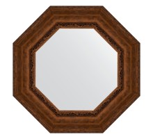 Зеркало настенное Octagon EVOFORM в багетной раме состаренная бронза с орнаментом, 67х67 см, BY 7392