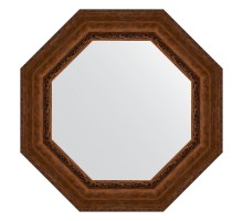 Зеркало настенное Octagon EVOFORM в багетной раме состаренная бронза с орнаментом, 77х77 см, BY 7393
