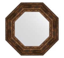 Зеркало настенное Octagon EVOFORM в багетной раме состаренное дерево с орнаментом, 67х67 см, BY 7394