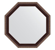 Зеркало настенное Octagon EVOFORM в багетной раме махагон с орнаментом, 54х54 см, BY 7396