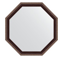 Зеркало настенное Octagon EVOFORM в багетной раме махагон с орнаментом, 64х64 см, BY 7397