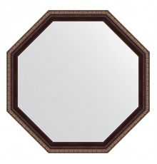 Зеркало настенное Octagon EVOFORM в багетной раме махагон с орнаментом, 64х64 см, BY 7397