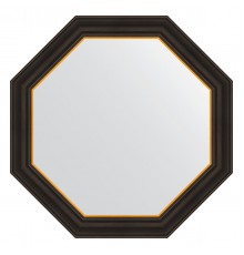 Зеркало настенное Octagon EVOFORM в багетной раме чёрное дерево с золотом, 68х68 см, BY 7403