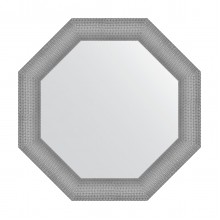 Зеркало настенное Octagon EVOFORM в багетной раме серебряная кольчуга, 71х71 см, BY 7405