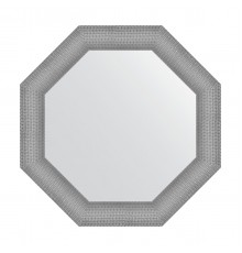 Зеркало настенное Octagon EVOFORM в багетной раме серебряная кольчуга, 71х71 см, BY 7405