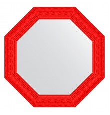Зеркало настенное Octagon EVOFORM в багетной раме красная волна, 71х71 см, BY 7409