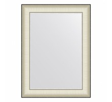 Зеркало настенное  EVOFORM в багетной раме белая кожа с хромом, 58х78 см, BY 7626