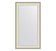 Зеркало настенное  EVOFORM в багетной раме белая кожа с хромом, 58х108 см, BY 7627