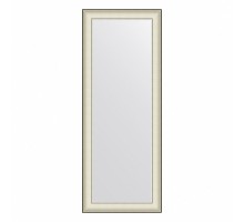 Зеркало настенное  EVOFORM в багетной раме белая кожа с хромом, 58х148 см, BY 7628