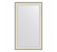 Зеркало настенное  EVOFORM в багетной раме белая кожа с хромом, 68х118 см, BY 7631