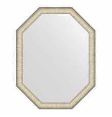 Зеркало настенное Octagon EVOFORM в багетной раме брашированное серебро, 70х90 см, BY 7427
