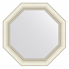 Зеркало настенное Octagon EVOFORM в багетной раме белый с серебром, 51х51 см, BY 7430