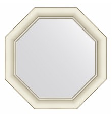 Зеркало настенное Octagon EVOFORM в багетной раме белый с серебром, 51х51 см, BY 7430