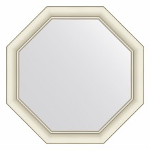 Зеркало настенное Octagon EVOFORM в багетной раме белый с серебром, 61х61 см, BY 7431