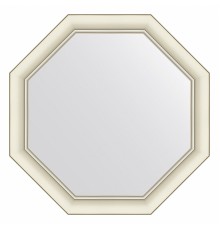 Зеркало настенное Octagon EVOFORM в багетной раме белый с серебром, 61х61 см, BY 7431