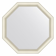 Зеркало настенное Octagon EVOFORM в багетной раме белый с серебром, 71х71 см, BY 7432