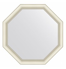 Зеркало настенное Octagon EVOFORM в багетной раме белый с серебром, 71х71 см, BY 7432