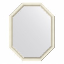Зеркало настенное Octagon EVOFORM в багетной раме белый с серебром, 71х91 см, BY 7436