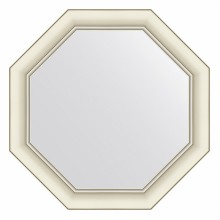 Зеркало настенное Octagon EVOFORM в багетной раме белый с серебром, 56х56 см, BY 7437