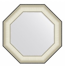 Зеркало настенное Octagon EVOFORM в багетной раме белая кожа с хромом, 54х54 см, BY 7439