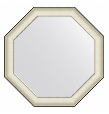 Зеркало настенное Octagon EVOFORM в багетной раме белая кожа с хромом, 74х74 см, BY 7441