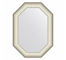 Зеркало настенное Octagon EVOFORM в багетной раме белая кожа с хромом, 54х74 см, BY 7442