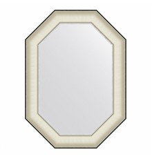 Зеркало настенное Octagon EVOFORM в багетной раме белая кожа с хромом, 54х74 см, BY 7442