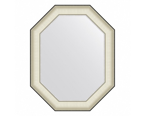 Зеркало настенное Octagon EVOFORM в багетной раме белая кожа с хромом, 59х74 см, BY 7443