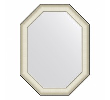 Зеркало настенное Octagon EVOFORM в багетной раме белая кожа с хромом, 64х84 см, BY 7444