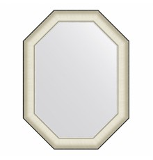 Зеркало настенное Octagon EVOFORM в багетной раме белая кожа с хромом, 64х84 см, BY 7444