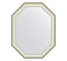 Зеркало настенное Octagon EVOFORM в багетной раме белая кожа с хромом, 74х94 см, BY 7445
