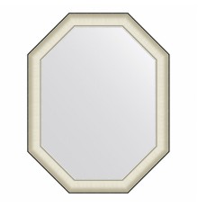 Зеркало настенное Octagon EVOFORM в багетной раме белая кожа с хромом, 74х94 см, BY 7445