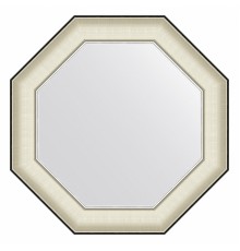 Зеркало настенное Octagon EVOFORM в багетной раме белая кожа с хромом, 59х59 см, BY 7446
