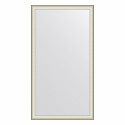 Зеркало напольное EVOFORM в багетной раме белая кожа с хромом, 109х200 см, BY 6042