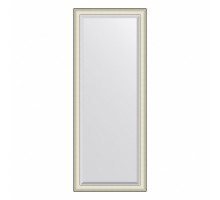 Зеркало напольное с фацетом EVOFORM в багетной раме белая кожа с хромом, 79х200 см, BY 6191