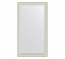 Зеркало напольное с фацетом EVOFORM в багетной раме белая кожа с хромом, 109х200 см, BY 6192