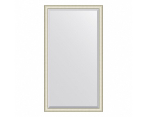 Зеркало напольное с фацетом EVOFORM в багетной раме белая кожа с хромом, 109х200 см, BY 6192