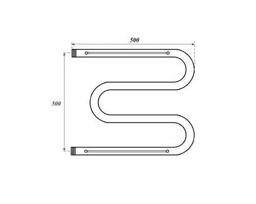 Полотенцесушитель водяной Point PN38555P 500x500 М-образный (1