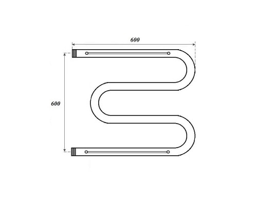 Полотенцесушитель водяной Point PN38666P 600x600 М-образный (1