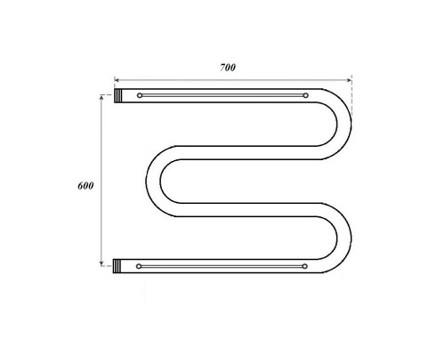 Полотенцесушитель водяной Point PN38667P 600x700 М-образный (1