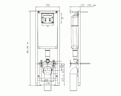 Инсталляция для подвесного унитаза с клавишей Vidima W3092AA