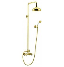 Душевая стойка со смесителем для верхнего и ручного душа CEZARES RETRO-C-CD-03 золото