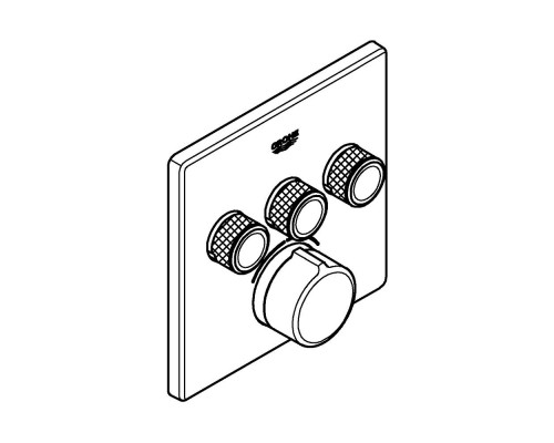 Внешняя часть смесителя для ванны и душа GROHE SmartControl квадратная, на 3 потребителя, хром (29149000)