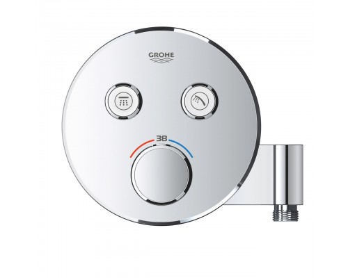 Внешняя часть термостата для ванны и душа GROHE Grohtherm SmartControl на 2 потребителя, круглая, с держателем ручного душа, хром (29120000)